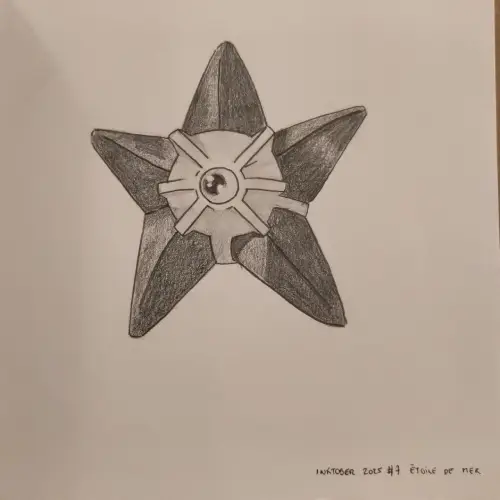 Dessin au crayon du pokémon Stari.